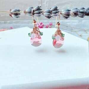14k Gold-Filled Crystal Mini Pear Drop Earrings | Handmade in BC